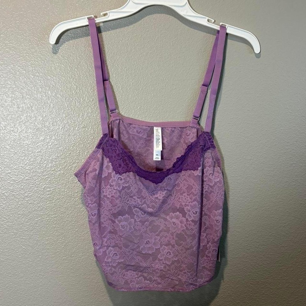 Wild Fable purple lace cami top with floral pattern